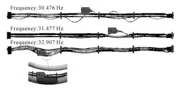 ***壓管、監(jiān)測管、貨油管處的振型